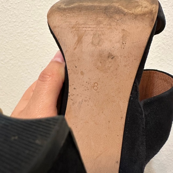 MADEWELL Octavia Black Suede Block Heel Sandal High Heels - Picture 11 of 11
